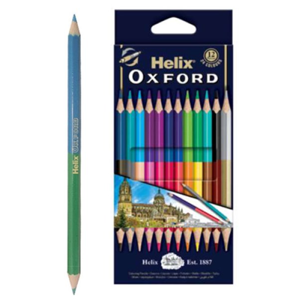 画像1: Helix へリックス OXFORD 色鉛筆Duo 24色（12本）【標準小売価格：600円】 (1)