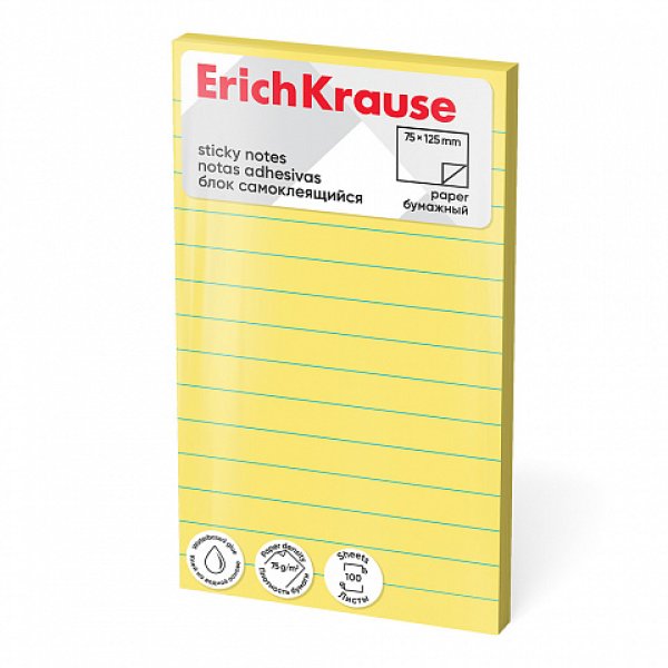 画像1: ErichKrause エリッククラウス スティッキーノート・イエロー 【標準小売価格：400円】 (1)